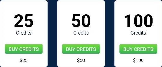 Credit packages on ImLive